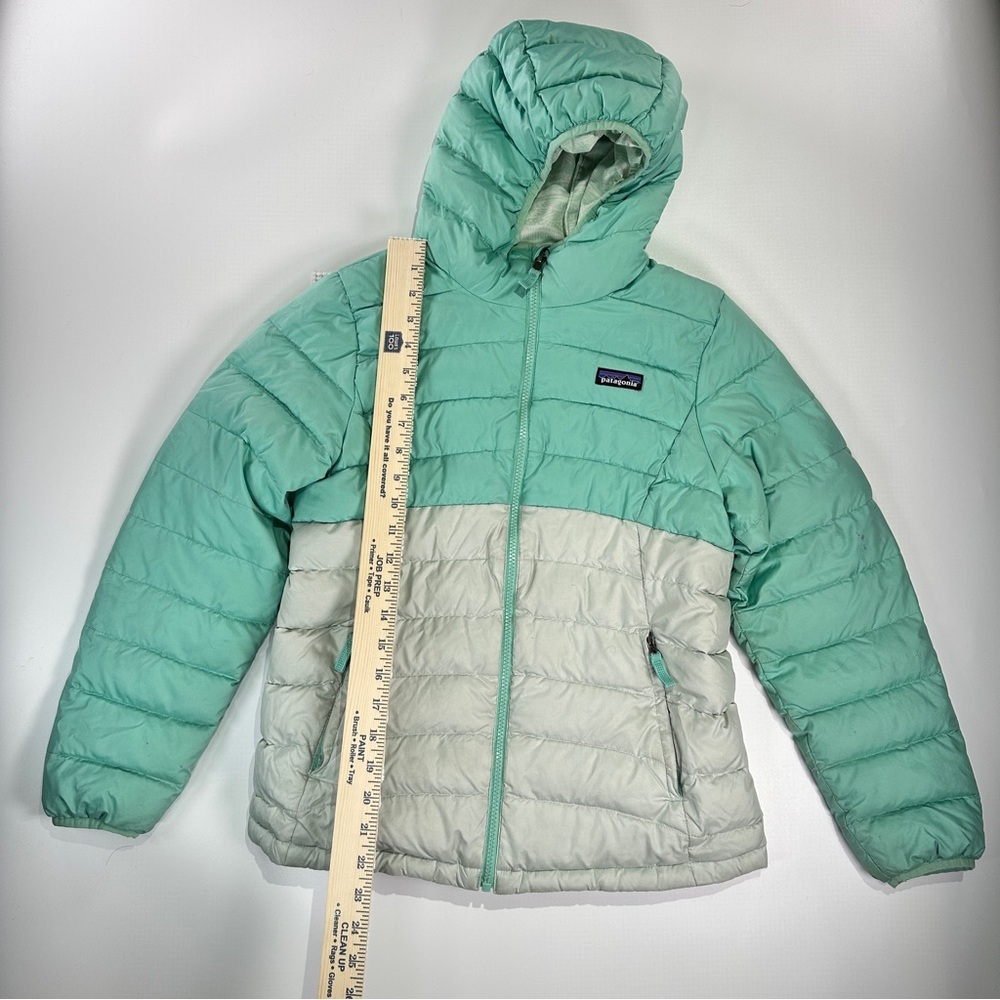 Patagonia kids reversible down puffer jacket hooded winter coat girls L - Picture 14 of 16